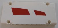 LEGO part Technic, Panel Plate 5 x 11 x 1 with Red Trapezoids Pattern Model Right Side (Sticker) - Set 42100 64782pb048R