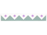 LEGO part Tile 1 x 6 with Sand Green Edge Triangles and 5 Lavender Dots Pattern 6636pb122