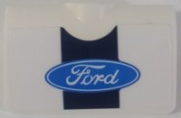 LEGO part Technic, Panel Curved 2 x 3 x 1 with Dark Blue Stripe and Blue Ford Logo Pattern (Sticker) - Set 42154 71682pb018