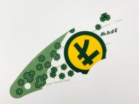LEGO part Cloth Sail Triangular 5 x 17 with Dark Green Hexagons and Ninjago Logogram 'L71745' Pattern 73487