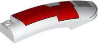 LEGO part Wedge 10 x 2 x 2 Right with SW The Crimson Firehawk Red and Light Bluish Gray Hull Plates with Black Outlines Pattern 77182pb02