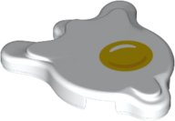 LEGO part Tile, Round 2 x 2 Splat with Side Extensions with Egg Yolk Pattern 80677pb01
