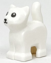 LEGO part Cat, Baby Kitten, Standing with Black Mouth, Nose, and Eyes Pattern 80686pb01