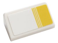 LEGO part Slope 30 1 x 2 x 2/3 with Yellow Stripes Pattern Model Right Side (Sticker) - Set 76897 85984pb295R