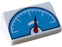 LEGO part Slope 30 1 x 2 x 2/3 with Dark Azure Weight Scale with Red Pointer Pattern 85984pb426