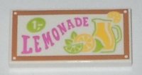 LEGO part Tile 2 x 4 with 'LEMONADE' Pattern 87079pb0156