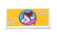 LEGO part Tile 2 x 4 with Gift Box, Envelope and Arrow Pattern (Sticker) - Set 41310 87079pb0632
