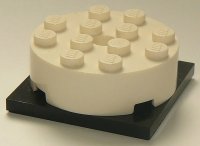 LEGO part Turntable 4 x 4 x 1 1/3 with Black Square Base, Locking (87081 / 61485) 87081c01