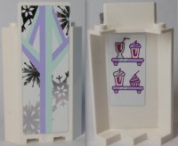 LEGO part Panel 3 x 3 x 6 Corner Wall without Bottom Indentations with Snowflakes on Outside and Sundaes and Cupcake on Inside Pattern (Stickers) - Set 41062 87421pb030