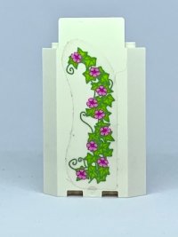 LEGO part Panel 3 x 3 x 6 Corner Wall without Bottom Indentations with Ivy Trunks with 9 Magenta Flowers Pattern 1 (Sticker) - Set 41055 87421pb043L