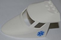 LEGO part Aircraft Fuselage Forward Top Curved 6 x 10 x 4 with 3 Window Panes with EMT Star of Life Pattern on Both Sides (Stickers) - Set 4429 87613pb008