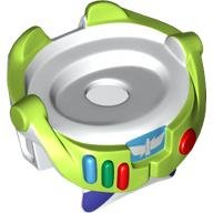LEGO part Minifigure Spacesuit with Lime Trim, Colored Buttons, and Simple Star Command Logo Pattern (Buzz Lightyear) 88064pb03