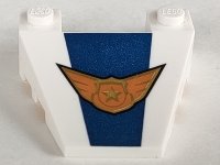 LEGO part Wedge 4 x 4 Taper with Stud Notches with Sky Police Logo Pattern 93348pb006