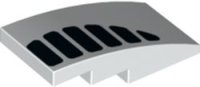 LEGO part Slope, Curved 4 x 2 with Black Air Vent Grille Pattern Model Right Side 93606pb142R