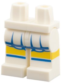 LEGO part Hips and Legs with Blue and White Short Skirt and White Shoes Pattern 970c00pb0058