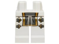 LEGO part Hips and Legs with Gray and Gold Loincloth and 4 Gold Clasps Pattern 970c00pb0432