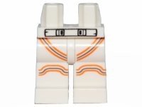 LEGO part Hips and Legs with Black Outlined Belt, Dark Bluish Gray and Orange Stripes Pattern 970c00pb0973