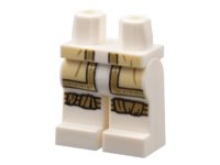 LEGO part Hips and Legs with Tan Robe Ends, Gold Hems, Dark Tan Knee Wrappings Pattern 970c00pb1404
