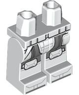 LEGO part Hips and Legs with Dark Bluish Gray SW Armor with Light Bluish Gray Lines, Knee Pads, Shoe Tips, Strap and Boxes with Black Outline Pattern 970c00pb1646