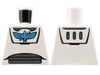 LEGO part Torso Spacesuit with Medium Blue Star Command Logo, Dark Bluish Gray Neck and Stomach Panels Pattern 973pb0633