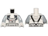 LEGO part Torso SW Clone Pilot with Sand Blue Hoses, Light Bluish Gray Belt, Black Straps Pattern / Light Bluish Gray Arms / White Hands 973pb1540c01