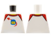 LEGO part Torso Shirt with Red Collar and Shoulders, Spaceship Orbiting Classic Space Helmet Pattern 973pb2340