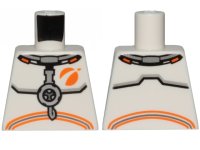 LEGO part Torso Spacesuit with Dark Bluish Gray and Orange Stripes Pattern 973pb3553