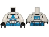 LEGO part Torso SW Armor Clone Trooper with Blue 501st Legion Markings and Belt Pattern (Clone Wars) / White Arms / Black Hands 973pb5002c01
