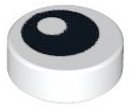 LEGO part Tile, Round 1 x 1 with Black Eye with Pupil Pattern 98138pb007