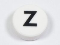 LEGO part Tile, Round 1 x 1 with Black Capital Letter Z Pattern 98138pb235
