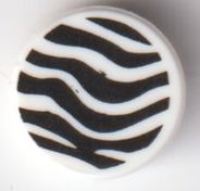 LEGO part Tile, Round 1 x 1 with Black Zebra Stripes Pattern 98138pb237