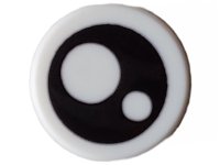 LEGO part Tile, Round 1 x 1 with Black Eye with Pupil and Circle Pattern 98138pb367