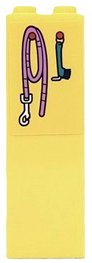 LEGO part Stein 1 x 2 x 5 mit hängender mittellila Seilpferde-Leine und dunkelblauem Huffpicker Muster (Aufkleber) - Set 41683 2454pb293