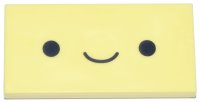 LEGO part Tile 2 x 4 with Black Smiley Face Pattern 87079pb1521