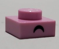 LEGO part Plate 1 x 1 with Black Curved Eyebrow Pattern 3024pb014