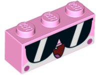LEGO part Stein 1 x 3 mit Katzengesicht, breite Sonnenbrille, offener Mund mit Zunge Muster (Shades Unikitty) 3622pb082