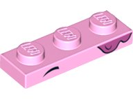 LEGO part Plate 1 x 3 with 1 Small Black Arc, High and Pointed, Dark Pink Splotch Pattern (Unikitty Eyebrows) 3623pb014