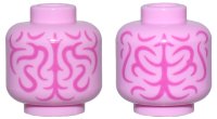 LEGO part Minifigure, Head without Face with Magenta Brain Fissures Pattern - Vented Stud 3626pb3551