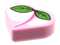 LEGO part Tile, Round 1 x 1 Heart with Peach Pattern 39739pb02