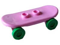 LEGO part Minifigure, Utensil Skateboard Deck with Bright Green Wheels (42511 / 2496) 42511c06