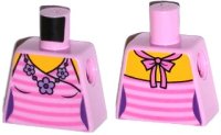LEGO part Torso Female Top with Dark Pink Stripes and Flower Necklace Pattern 973pb1978