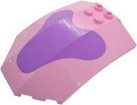 LEGO part Windscreen 8 x 6 x 2 Curved Sloped Sides with Medium Lavender Patch Pattern x224pb042