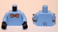 LEGO part Torso Red and White Striped Bow Tie and Tail Pattern (BAM) / Bright Light Blue Arms / Black Hands 973pb4269c01