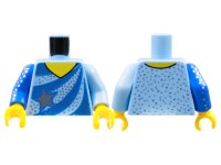 LEGO part Torso Ice Skating Leotard, Blue Stripes, Silver Star and Speckles Pattern / Bright Light Blue Arm Left / Blue Arm with Silver Star Speckles Right / Yellow Hands 973pb4577c01