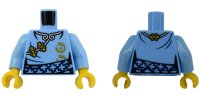 LEGO part Torso Female Kimono Robe with White Hems, Gold Flowers and Phoenix Symbol, Dark Blue Sash Pattern (BAM) / Bright Light Blue Arms / Yellow Hands 973pb6481c01