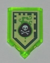 LEGO part Mattonella, Modificata 2 x 3 Pentagonale con Nexo Power Shield Pattern - Venom Bite 22385pb009