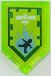 LEGO part Piastrella, Modificata 2 x 3 Pentagonale con Motivo Nexo Power Shield - Orbital Strike 22385pb097