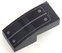 LEGO part Schräge, gewölbt 2 x 1 x 2/3 mit dunkelblaugrauer Linie und Nieten-Muster (Aufkleber) - Set 70916 11477pb185