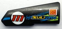 LEGO part Technic, Panel Fairing #21 Very Small Smooth, Side B with 'SULIVAN', 'WRENCH', Red '111' in Circle and Blue and Lime Stripes Pattern (Sticker) - Set 42103 11946pb090