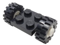 LEGO part Platte, Modifiziert 2 x 2 mit Weißen Rädern mit Schwarzen Reifen 15mm D. x 6mm Versatz Laufflächengruppe Klein (122c02 / 3641) 122c02assy2